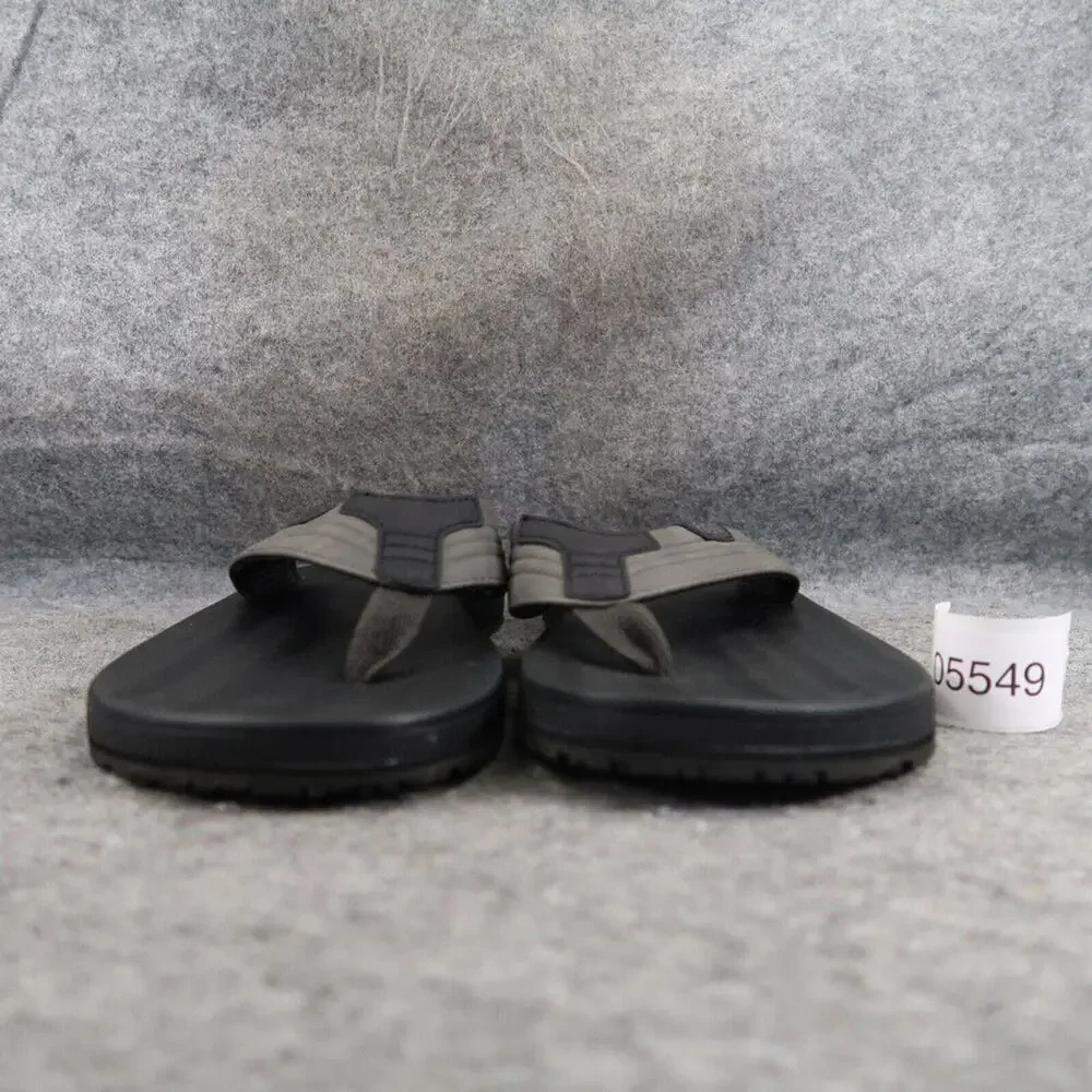 Flojos Shoes Mens 8 Sandal Flip Flop Slip On Memory Foam Comfort Surf Gray Black
